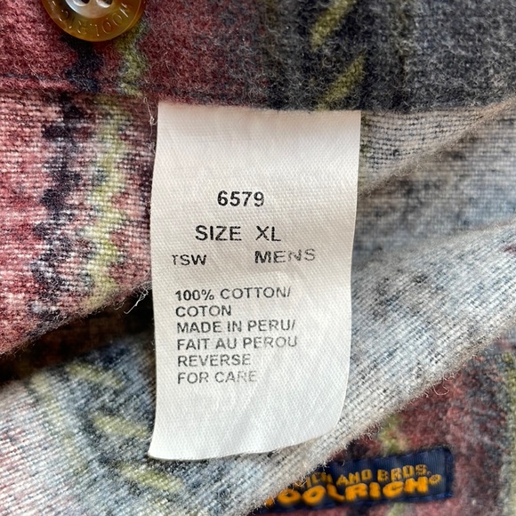 Vintage 90’s Woolrich Aztec Southwestern Heavyweight Flannel Shirt Extra Large - Picture 8 of 9